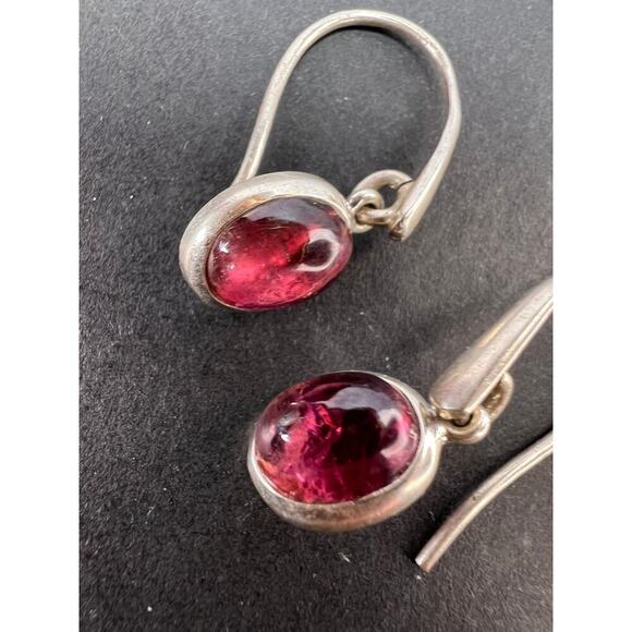 NEW Rubellite sterling silver dangle earrings 3.39 grams - Picture 3 of 11